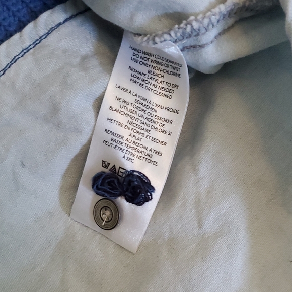 Pilcro Blue and Black Striped Crewneck Sweater - Picture 5 of 5